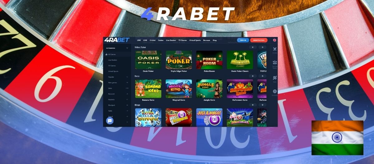 4rabet online Casino in India full review